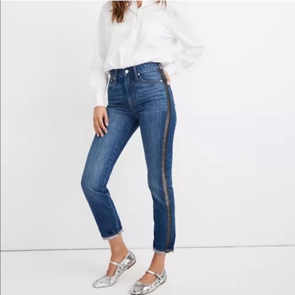MADEWELL Perfect Vintage Jean Metallic Stripe size 25 - Picture 1 of 11
